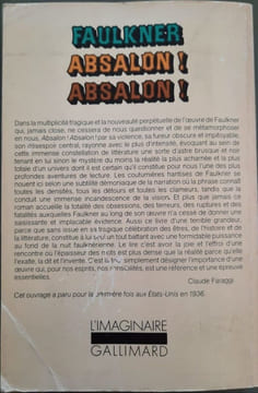 Absalon! Absalon. Faulkner