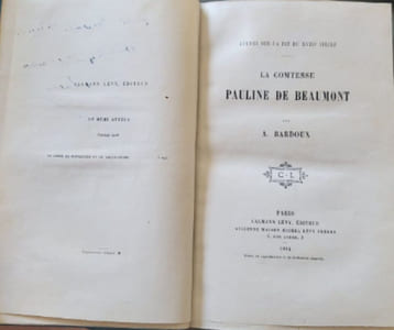 La Comtesse Pauline de Beaumont - EO dédicacée ( envoi d'auteur pour Anatole France)