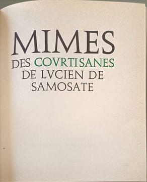 Mimes des courtisanes seize hors texte de Picasso. Pierre Louÿs