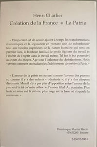 Création de la France ;: La patrie