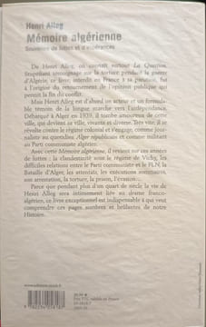 Mémoire algérienne - Souvenirs d. Alleg Henri