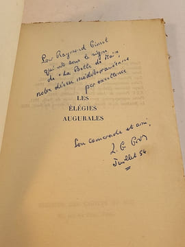 Les élégies augurales - exemplaire dédicacé. Léon-Gabriel Gros