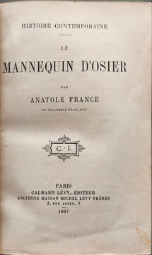 Le Mannequin d'Osier. Anatole France