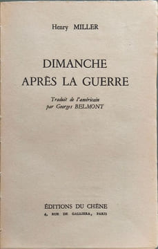 Dimanche après la guerre. Henry Miller