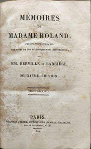 Mémoires de Madame Roland ( tome 1et 2)