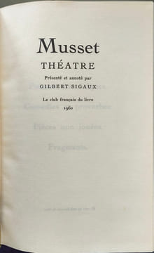 Theatre / 4 tomes ( complet ). Musset