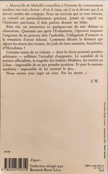 Signes D'exode. Essais Histoires Dialogues. Wiesel Elie