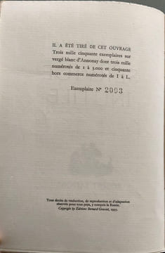 Service inutile - numéroté. HENRY DE MONTHERLANT