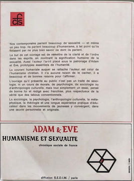 Adam & Ève : Humanisme et sexualité. JOSEPH FOLLIET