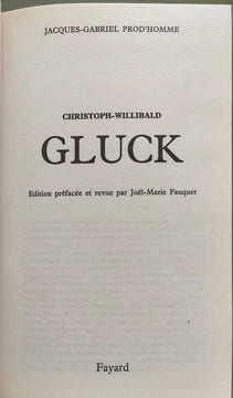Christoph Willibald Gluck. Prod'homme Jacques-Gabriel