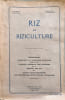 Riz et Riziculture - volume 3 fascicule 1. F. Heim de Balsac