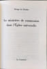 Ministere de communion dans l'eglise universelle. Gpe Des Dombes
