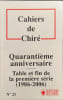 Cahiers de chir&eacute; N&deg;21 -40eme anniversaire- table et fin de la premi&egrave;re s&eacute;rie(1986-2006). COLLECTIF
