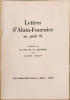 Lettres d'Alain-Fournier au petit B. Alain-Fournier