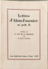 Lettres d'Alain-Fournier au petit B. Alain-Fournier