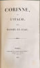 Corinne ou l'Italie. Madame De Stael