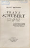Franz Schubert son amour ses amiti&eacute;s. Henry Malherbe