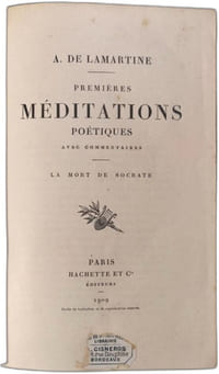 Premieres meditations poetiques avec commentaires / la mort de socrate