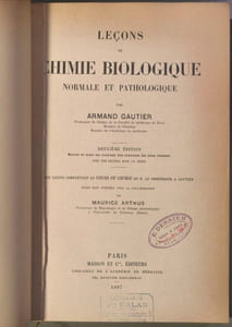 Lecons de chimie biologique normale et pathologique