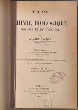 Lecons de chimie biologique normale et pathologique. Armand Gautier
