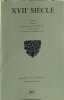 Revue XVII&deg; siecle n&deg; 222. Collectif