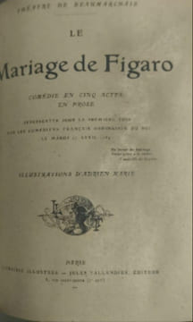 Theatre / le barbier de seville-le mariage de figaro. Beaumarchais