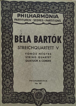 Streichquartett v /partition pour quator à cordes ouvrage bilingue anglais/allemand. Béla Bartók