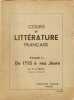 Cours de litt&eacute;rature fran&ccedil;aise tome I: des origines &agrave; 1715 + Tome II de 1715 &agrave; nos jours --- 2 volumes. M. H. B&eacute;nac