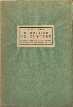 Le Bouquet de Glycère - trois dialogues. Julien Benda