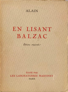 En lisant Balzac - Edition Originale de ALAIN