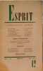 Revue esprit septembre 1960. Collectif