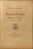 Anatole france politique et poete ( &agrave; propos d'un jubil&eacute;). Charles Maurras