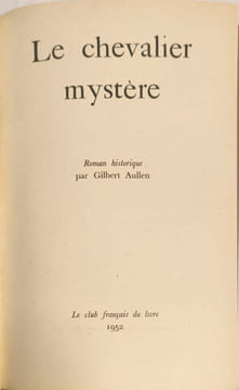 Le chevalier mystère numéroté 6129. Gilbert Aullen