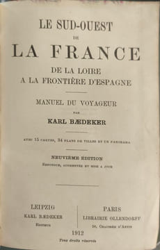 Sud-Ouest de la France. Baedeker