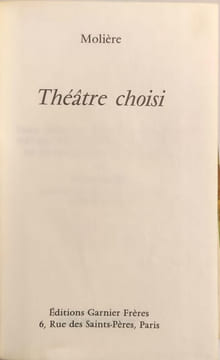 Théâtre choisi. Molière