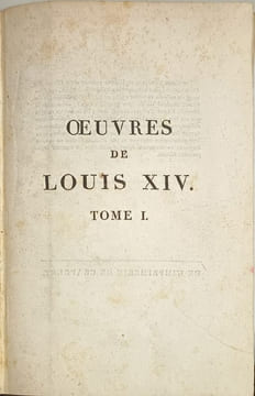 Oeuvres de Louis XIV 6 tomes. Louis XIV