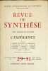 Revue de synth&egrave;se : L'exp&eacute;rience. Collectif