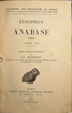 Anabase tome 1b ( livre I-III). Xenophon