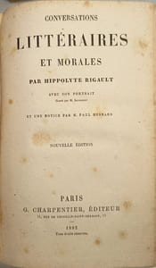 Conversations littéraires et morales
