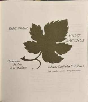 Vivat Bacchus. Rudolf Weinhold