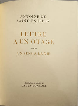 Lettre à un otage. Antoine de Saint-Exupéry