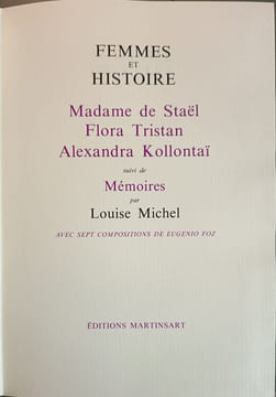 Femmes et histoire. Louise Michel Simone Balayé