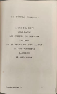 Comédies et proverbes. Alfred de Musset