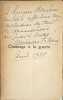 Chantage &agrave; la guerre ouvrage d&eacute;dicac&eacute; par l'auteur. Genevi&egrave;ve Tabouis
