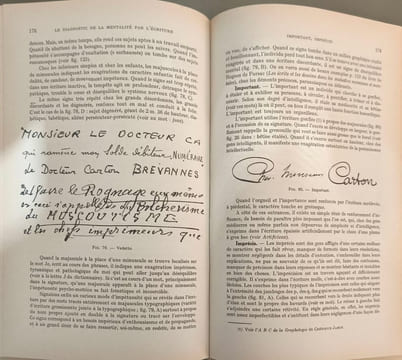 Le Diagnostic de la Mentalité par l'Écriture. Dr Paul Carton