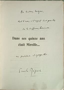Dans ses quinze ans était Mireille... EO dédicacé par l'auteur et numéroté 5/25 sur pur fil lafuma. Émile Ripert