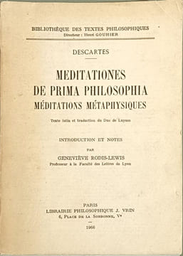 Méditationes de prima philosophia méditations métaphysiques. René Descartes