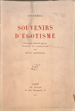 Souvenirs d'Égotisme. Stendhal