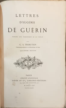 Lettres d'Eugénie de Guérin. G. S. Trebutien