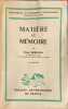 Mati&egrave;re et m&eacute;moire - Essai sur la relation du corps &agrave; l'esprit. Henri Bergson